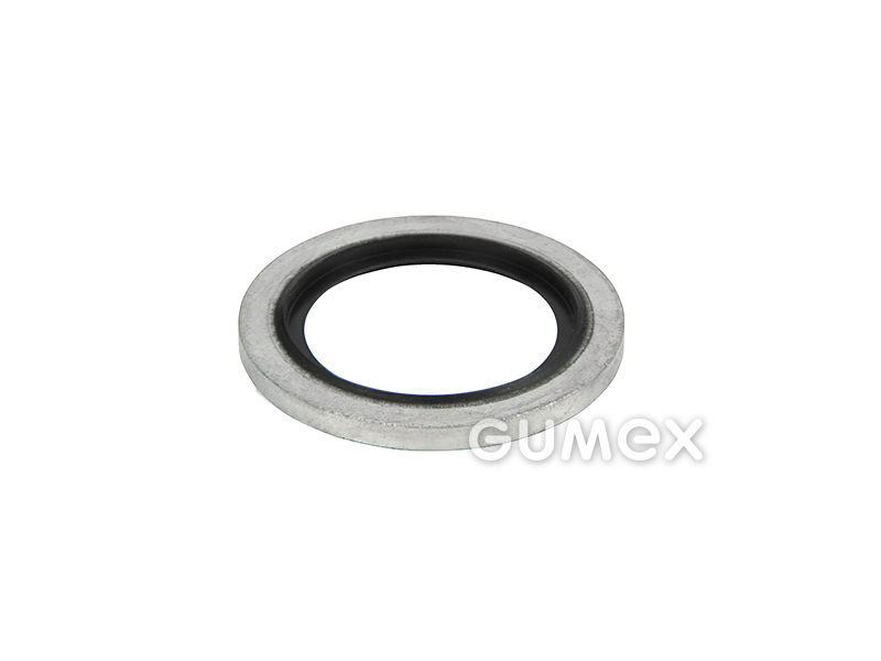 Dichtscheibe mit Gummiband für Gewinde BSPP 1/4", Stahl, 